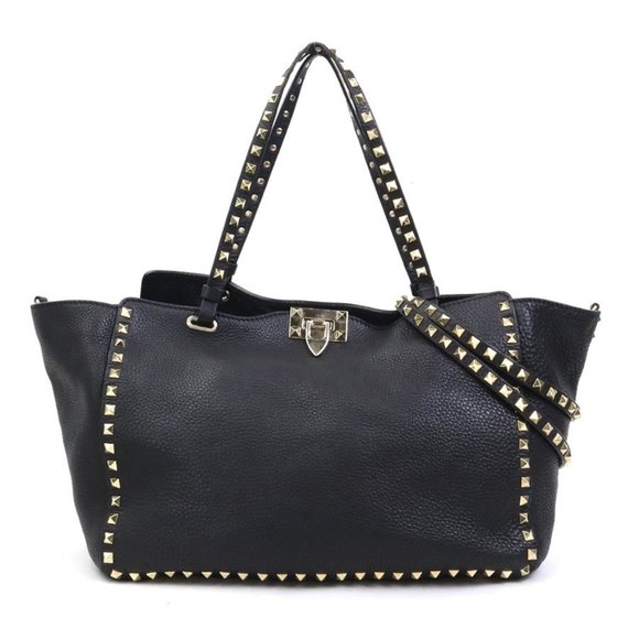Valentino Garavani Handbags - VALENTINO GARAVANI Black Leather Shoulder Bag